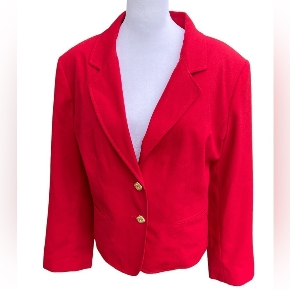 MARY Kay Star Blazer Red 14 Petite 100 % Polyester Business and Holiday Attire‎